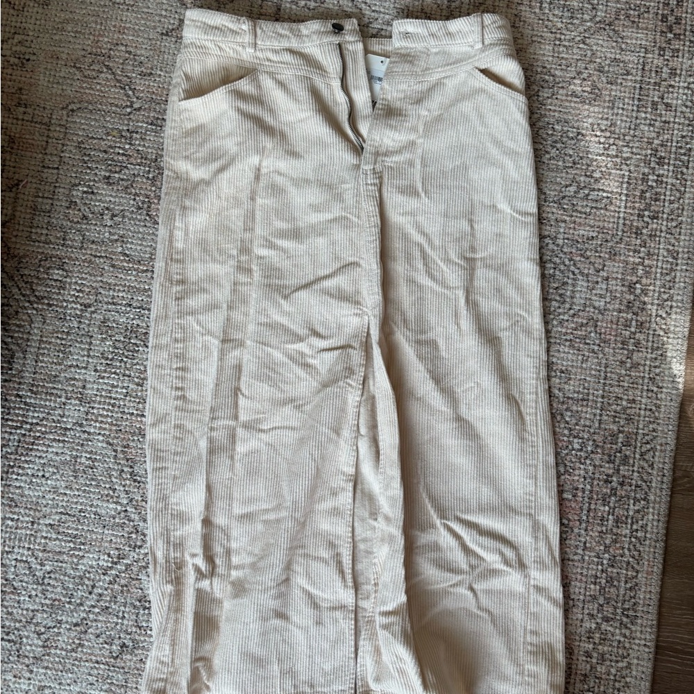 Altar'd State Cream Corduroy Skirt